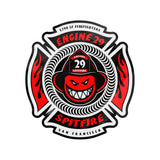 SPITFIRE X SFFD ENGINE 29 FIREFIGHTERS CROSS STICKER