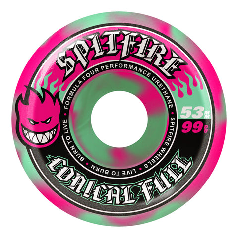 SPITFIRE F4 99 TEAM CONICAL FULL PINK / TEAL SWIRL 53