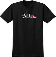 VENTURE PAID TEE BLACK w/ RED AND WHITE PRINT