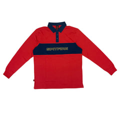 SPITFIRE GEARY RUGBY SHIRT RED / NAVY / GOLD