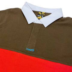 KROOKED EYES RUGBY BROWN / RED w/ BLUE EMBROIDERY