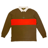 KROOKED EYES RUGBY BROWN / RED w/ BLUE EMBROIDERY