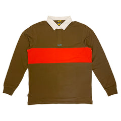 KROOKED EYES RUGBY BROWN / RED w/ BLUE EMBROIDERY