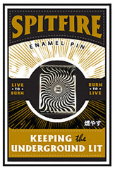 SPITFIRE BOX SWIRL LAPEL PIN SILVER / BLACK