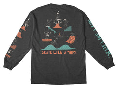 SPITFIRE SKATE LIKE A GIRL SESSIONS DROP IN L/S TEE DARK HEATHER