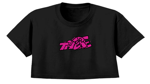 THERE BLOCKY CROP TOP TEE BLACK / PINK